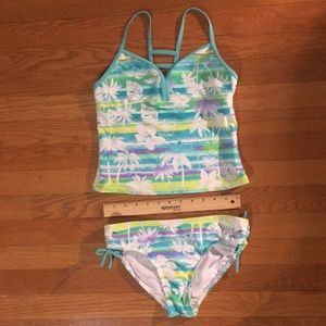 ZeroXposur size14 blue green purple white tankini